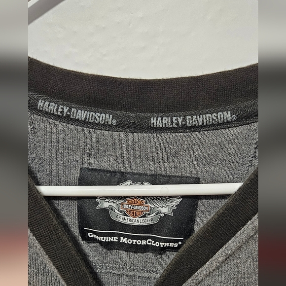 Harley Davidson Rare Vtg Thermal Shirt Long Sleeve Embroidery Logo XL B13 - Picture 3 of 6